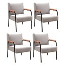 Ver imagem 2 de Kit 4 Poltronas Decorativas Braços Fixo Jade Bege Claro