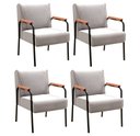 Ver imagem 2 de Kit 4 Poltronas Decorativas Braços Fixo Jade Bege Claro
