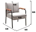 Ver imagem 3 de Kit 4 Poltronas Decorativas Braços Fixo Jade Bege Claro