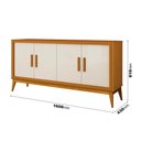 Ver imagem 7 de Buffet Aparador para Sala de Jantar 2 Portas e com Pés Union Edn Cedro e Off White