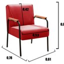 Ver imagem 3 de Kit 4 Poltronas Decorativas Braços Fixo Jade Vermelho