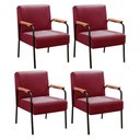 Ver imagem 2 de Kit 4 Poltronas Decorativas Braços Fixo Jade Vermelho Bordô