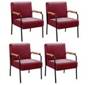Ver imagem 2 de Kit 4 Poltronas Decorativas Braços Fixo Jade Vermelho Bordô