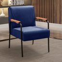 Ver imagem 1 de Kit 4 Poltronas Decorativas Braços Fixo Jade Azul Marinho