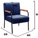 Ver imagem 3 de Kit 4 Poltronas Decorativas Braços Fixo Jade Azul Marinho