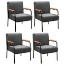 Ver imagem 2 de Kit 4 Poltronas Decorativas Braços Fixo Jade Cinza Grafite