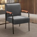 Ver imagem 1 de Kit 4 Poltronas Decorativas Braços Fixo Jade Cinza Grafite