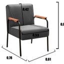 Ver imagem 3 de Kit 4 Poltronas Decorativas Braços Fixo Jade Cinza Grafite