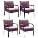 Ver imagem 2 de Kit 4 Poltronas Decorativas Braços Fixo Jade Roxo