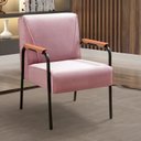 Ver imagem 1 de Kit 4 Poltronas Decorativas Braços Fixo Jade Rosa Rose
