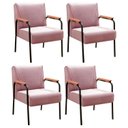 Ver imagem 2 de Kit 4 Poltronas Decorativas Braços Fixo Jade Rosa Rose