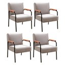 Ver imagem 2 de Kit 4 Poltronas Decorativas Braços Fixo Jade Cinza Capuccino