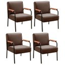 Ver imagem 2 de Kit 4 Poltronas Decorativas Braços Fixo Jade Marrom