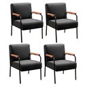 Ver imagem 2 de Kit 4 Poltronas Decorativas Braços Fixo Jade Preto