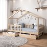 Cama Montessoriana Madeira Maciça Casa com Estrado Elea Natural Idimex - 1