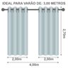 Cortina Tecido Blecaute com Voil Liso 4,00m X 2,70m Dual Forro para Sala Quarto Blackout Branco - 6
