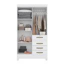 Ver imagem 3 de Guarda Roupa Solteiro com 4 Portas 4 Gavetas 110x204cm Sobral Moval Branco Flex
