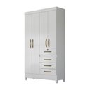 Ver imagem 2 de Guarda Roupa Solteiro com 4 Portas 4 Gavetas 110x204cm Sobral Moval Branco Flex