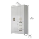 Ver imagem 4 de Guarda Roupa Solteiro com 4 Portas 4 Gavetas 110x204cm Sobral Moval Branco Flex