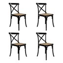 Ver imagem 4 de Conjunto De Mesa Elen Retangular 140X80Cm Amêndoa Com 4 Cadeiras Katrina Preto Asse - Marrom