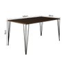 Conjunto De Mesa Elen Retangular 140X80Cm Amêndoa Com 4 Cadeiras Katrina Preto Asse - Marrom - 3