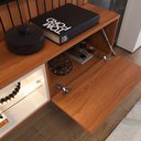 Ver imagem 7 de Painel com Rack Milano para TV até 70” com Nicho com LED, Prateleira de Vidro, Portas Basculantes