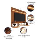 Ver imagem 3 de Painel com Rack Milano para TV até 70” com Nicho com LED, Prateleira de Vidro, Portas Basculantes