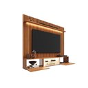 Ver imagem 6 de Painel com Rack Milano para TV até 70” com Nicho com LED, Prateleira de Vidro, Portas Basculantes