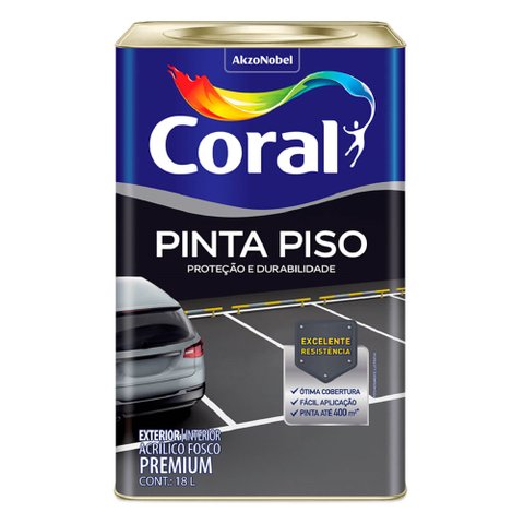 Tinta Acrílica Premium para Piso Fosco Vermelho 18 Litros - Coral
