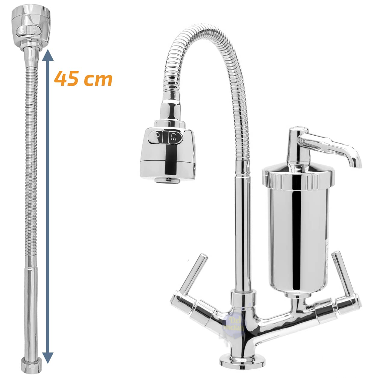 Torneira Cozinha Filtro Gourmet Entrada Mesa 1/4 de Volta Robusta Del ...