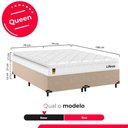 Ver imagem 3 de Cama Box Queen Bege + Colchão Life D33 Pillow Top Branco 56x158x198cm- e-Shop Casa
