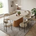 Ver imagem 1 de Mesa Jantar Vidro 200cm Off Kit 8 Cadeiras Aço Preto Napoli Bege H02 - D'Rossi