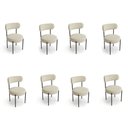 Ver imagem 3 de Mesa Jantar Vidro 200cm Off Kit 8 Cadeiras Aço Preto Napoli Bege H02 - D'Rossi