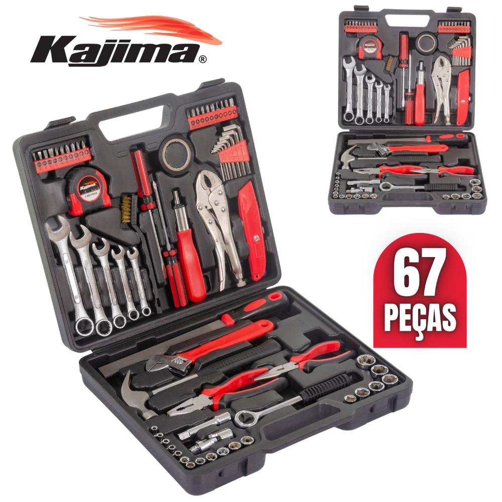 Maleta De Ferramentas Profissional Kajima JFH67P Com 67 Peças Sistema Soft Grip Maior Resistência - 1