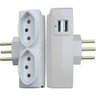 Carregador Multi 2 Usb + 2 Tomadas 2p+t 10a Branca Daneva - 2