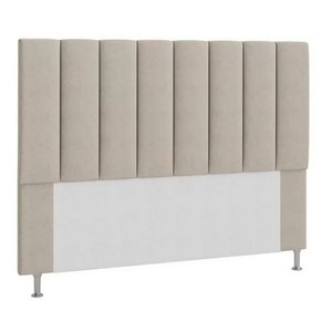 Cabeceira Estofada Cama Box Queen 160 Cm Carla - Bege