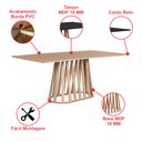 Ver imagem 2 de Mesa de Jantar Retangular 8 Lugares 200x90cm Gabi Jade - Straub Web