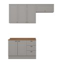 Ver imagem 2 de Cozinha Compacta Modulada 3 Peças 100% MDF com Tampo Americana Cinza/Nature