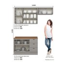 Ver imagem 3 de Cozinha Compacta Modulada 3 Peças 100% MDF com Tampo Americana Cinza/Nature