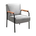 Ver imagem 2 de Kit 2 Poltronas Decorativas Jade Braços Fixo Cinza