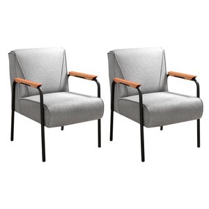 Kit 2 Poltronas Decorativas Jade Braços Fixo