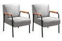 Ver imagem 1 de Kit 2 Poltronas Decorativas Jade Braços Fixo Cinza