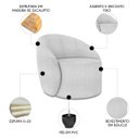Ver imagem 3 de Poltrona Sala Decorativa Redonda 91cm Steve Boucle Cinza I01 - Mpozenato