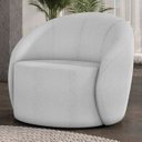 Ver imagem 1 de Poltrona Sala Decorativa Redonda 91cm Steve Boucle Cinza I01 - Mpozenato