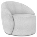 Ver imagem 2 de Poltrona Sala Decorativa Redonda 91cm Steve Boucle Cinza I01 - Mpozenato