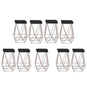 Kit 9 Puffs Luci Cor Bronze Assento Preto Gatmagazine