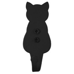 Cabideiro de Parede Gato Preto Gancho Pendurar Roupas Bolsas Multiuso Luft Masutti - 1 Cabideiro de Parede Gato Preto Gancho Pendurar Roupas Bolsas Multiuso Luft Masutti - 1