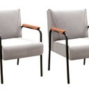 Ver imagem 1 de Kit 2 Poltronas Decorativas Jade Braços Fixo Bege Claro