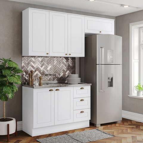 Cozinha Compacta 3 Peças 100% MDF Branco HP Americana