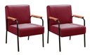 Ver imagem 1 de Kit 2 Poltronas Decorativas Jade Braços Fixo Vermelho Bordô